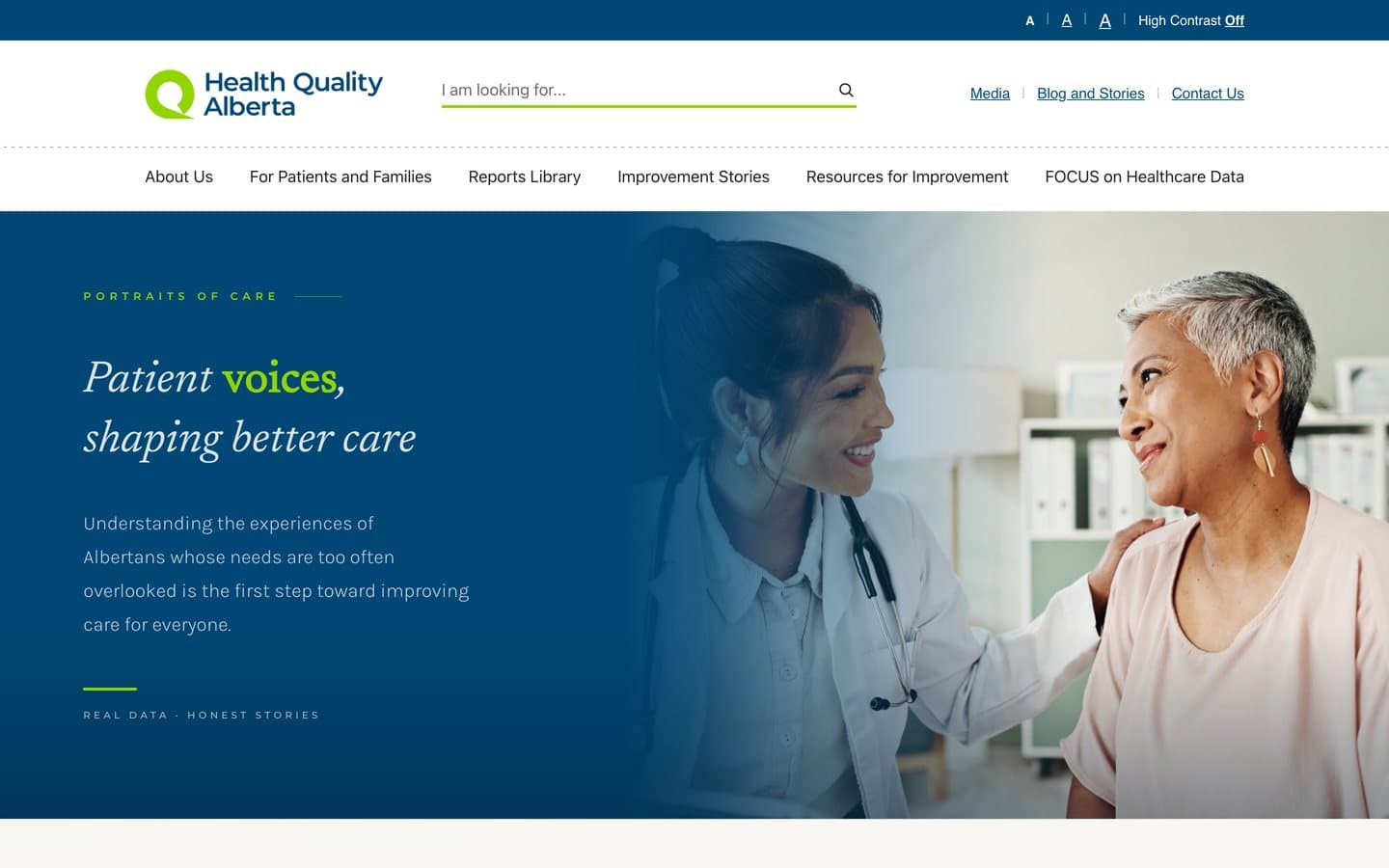 Portraits of Care website